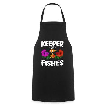 Aquaristik Fischzucht Aquarianer - Kochschürze - Schwarz - Vorne - AI Model Male 185 dark (185cm)