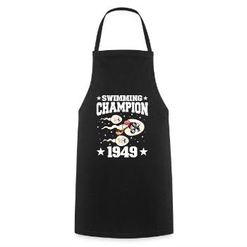 1949 Anniversaire 75 ans - Tablier de cuisine - noir - Devant - AI Model Male 185 dark (185cm)