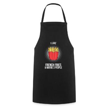 Frites drôles Frites drôles - Tablier de cuisine - noir - Devant - AI Model Male 185 dark (185cm)
