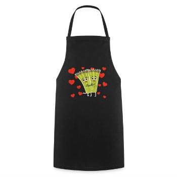 Cute Asparagus Couple Hugging Asparagus Lovers - Kochschürze - Schwarz - Vorne - AI Model Male 185 dark (185cm)