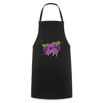 Couple De Cassis Étreignant Les Amoureux Du Cassis - Tablier de cuisine - noir - Devant - AI Model Male 185 dark (185cm)