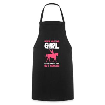 Vaulting, Horseback Riding, Dressage - Cooking Apron - black - Front - AI Model Male 185 dark (185cm)