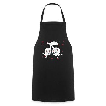 Cute Cranberry Couple Hugging Cranberry Fruits - Kochschürze - Schwarz - Vorne - AI Model Male 185 dark (185cm)
