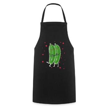 Cute Cucumber Couple Hugging Cucumber Fruits - Kochschürze - Schwarz - Vorne - AI Model Male 185 dark (185cm)
