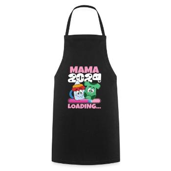 Mama 2024 werdende Mutter Schwangerschaft - Kochschürze - Schwarz - Vorne - AI Model Male 185 dark (185cm)