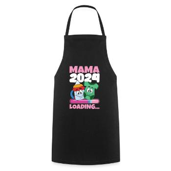 Mama 2024 werdende Mutter Schwangerschaft - Kochschürze - Schwarz - Vorne - AI Model Male 185 dark (185cm)