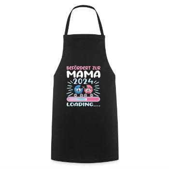Mama 2024 werdende Mutter Schwangerschaft - Kochschürze - Schwarz - Vorne - AI Model Male 185 dark (185cm)