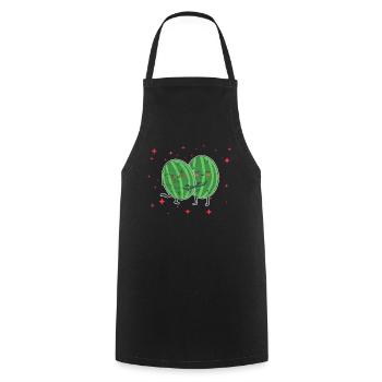 Cute Melon Couple Hugging Melon Fruit Lovers - Kochschürze - Schwarz - Vorne - AI Model Male 185 dark (185cm)