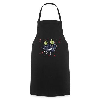 Cute Mulberry Couple Hugging Mulberry Fruit Lovers - Kochschürze - Schwarz - Vorne - AI Model Male 185 dark (185cm)