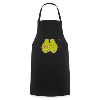 Cute Papaya Couple Hugging Papaya Fruit Lovers - Kochschürze - Schwarz - Vorne - AI Model Male 185 dark (185cm)