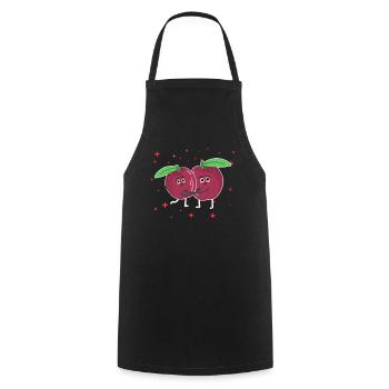 Cute Passionfruit Couple Hugging Fruit Lovers - Kochschürze - Schwarz - Vorne - AI Model Male 185 dark (185cm)