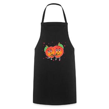 Cute Persimmon Couple Hugging Persimmon Fruit - Kochschürze - Schwarz - Vorne - AI Model Male 185 dark (185cm)