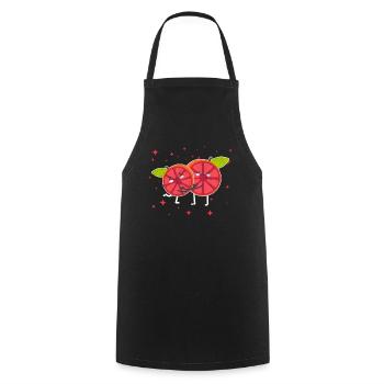 Cute Pomelo Couple Hugging Pomelo Fruit Lovers - Kochschürze - Schwarz - Vorne - AI Model Male 185 dark (185cm)
