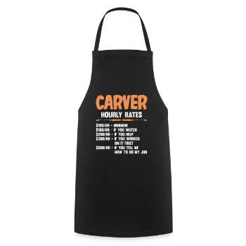 Wood Shining Wood Carving - Cooking Apron - black - Front - AI Model Male 185 dark (185cm)