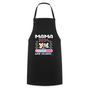 Mama 2024 werdende Mutter Schwangerschaft - Kochschürze - Schwarz - Vorne - AI Model Male 185 dark (185cm)