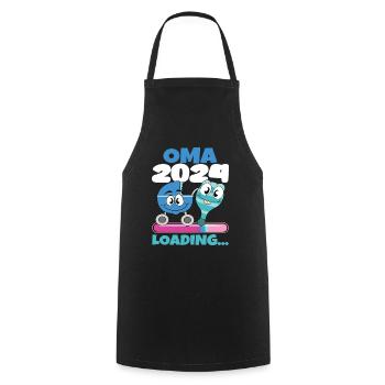 Granny 2024 Granny-to-be 2024 Loading - Cooking Apron - black - Front - AI Model Male 185 dark (185cm)
