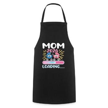 Maman 2024 Enceinte Maman Grossesse - Tablier de cuisine - noir - Devant - AI Model Male 185 dark (185cm)