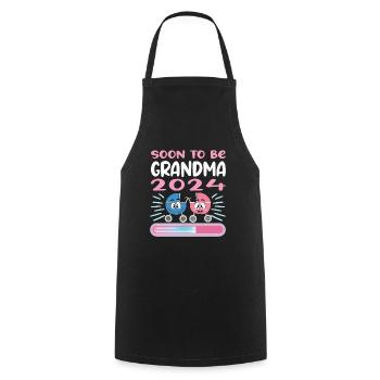 Granny 2024 Granny-to-be 2024 Loading - Cooking Apron - black - Front - AI Model Male 185 dark (185cm)