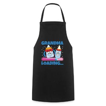 Granny 2024 Granny-to-be 2024 Loading - Cooking Apron - black - Front - AI Model Male 185 dark (185cm)