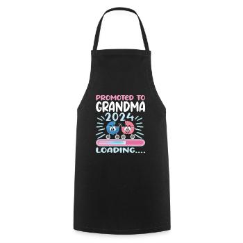 Granny 2024 Granny-to-be 2024 Loading - Cooking Apron - black - Front - AI Model Male 185 dark (185cm)