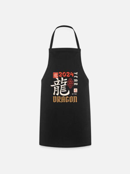 Chinese New Year Year Of The Dragon 2024 - Cooking Apron - black