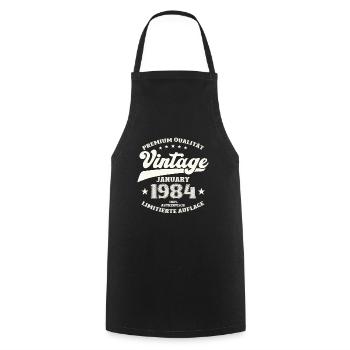 40th Birthday Legend Vintage 1984 Vintage - Cooking Apron - black - Front - AI Model Male 185 dark (185cm)