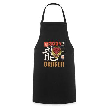 Nouvel An chinois Année du Dragon 2024 - Tablier de cuisine - noir - Devant - AI Model Male 185 dark (185cm)