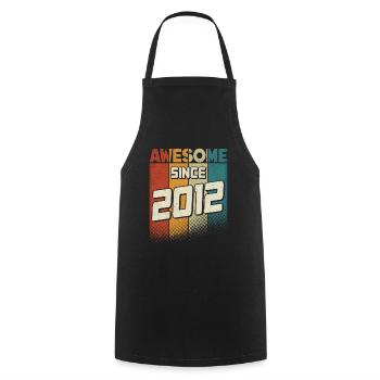 Awesome since 2012 Girl Boy 12th Birthday - Cooking Apron - black - Front - AI Model Male 185 dark (185cm)