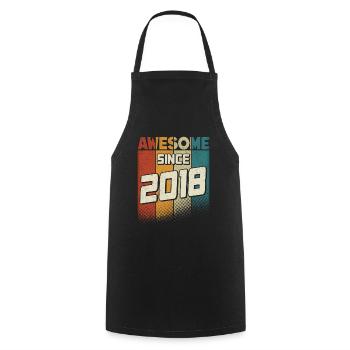 Génial depuis 2018 Fille Garçon 6e anniversaire - Tablier de cuisine - noir - Devant - AI Model Male 185 dark (185cm)