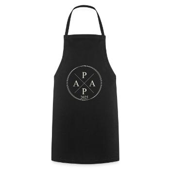 Papa Est 2025 Dad 2025 Level to Dad 2025 - Cooking Apron - black - Front - AI Model Male 185 dark (185cm)