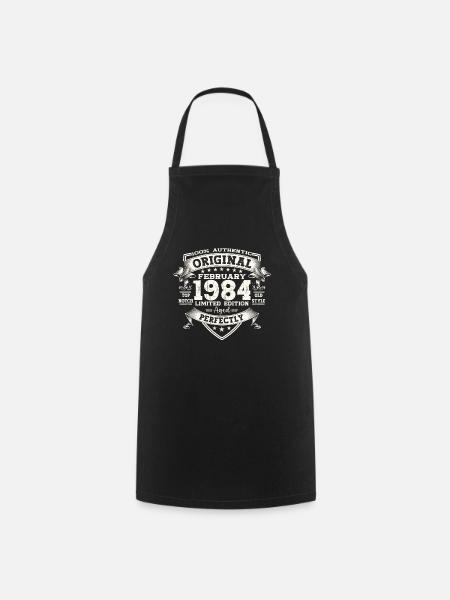 40e anniversaire Original Février Né 1984 - Tablier de cuisine - noir