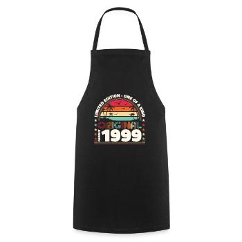 25e anniversaire Original Février Année 1999 - Tablier de cuisine - noir - Devant - AI Model Male 185 dark (185cm)