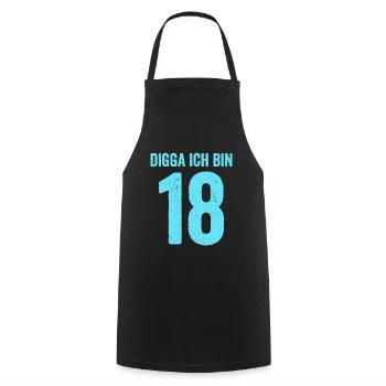 Blue Digga I'm 18 Years Boy 18th Birthday - Cooking Apron - black - Front - AI Model Male 185 dark (185cm)