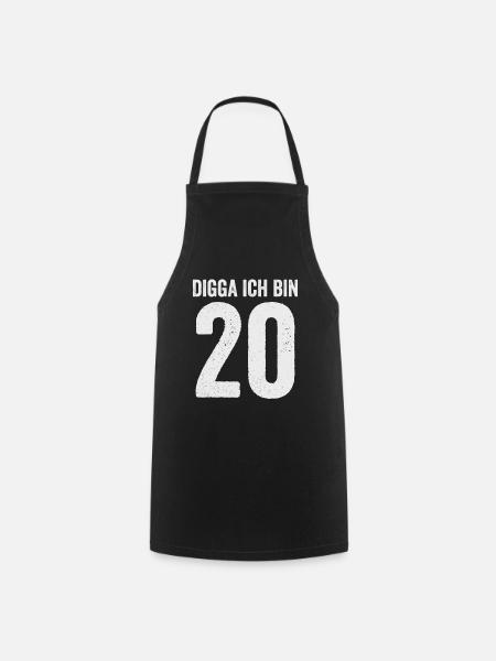 Digga I'm 20 Girl Boy 20th Birthday - Cooking Apron - black