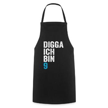 Digga ich bin 9. Geburtstag Junge 9. Geburtstag - Kochschürze - Schwarz - Vorne - AI Model Male 185 dark (185cm)