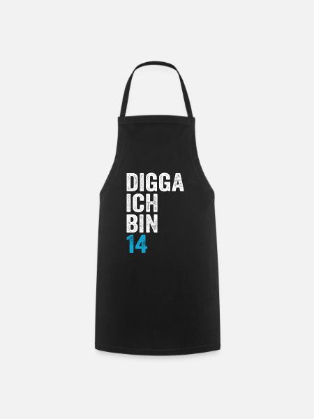 Digga J’ai 14 ans garçon 14e anniversaire - Tablier de cuisine - noir