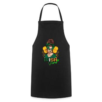 St. Patrick's Day Irish Vibes Frau - Kochschürze - Schwarz - Vorne - AI Model Male 185 dark (185cm)