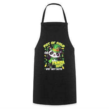 St. Patrick's Day Panda-Umarmung - Kochschürze - Schwarz - Vorne - AI Model Male 185 dark (185cm)