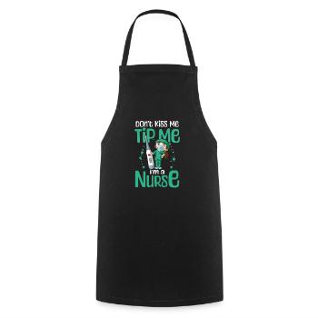 St Patricks Day infirmière Tip Me Je suis infirmière - Tablier de cuisine - noir - Devant - AI Model Male 185 dark (185cm)