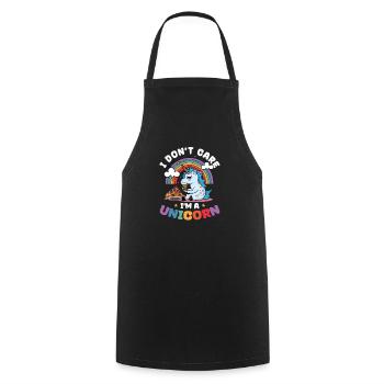 Licorne Soins Je suis une licorne - Tablier de cuisine - noir - Devant - AI Model Male 185 dark (185cm)