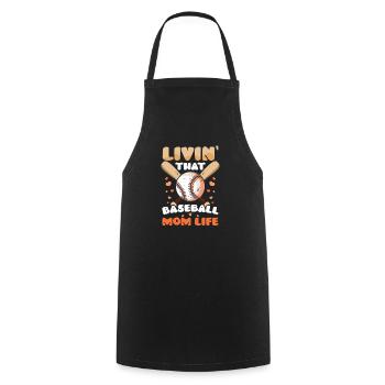 Baseball Mama Livin Baseball Mama Leben - Kochschürze - Schwarz - Vorne - AI Model Male 185 dark (185cm)