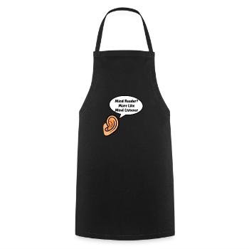 Psychologe, Gedankenleser? Mehr Gedanken-Zuhörer - Kochschürze - Schwarz - Vorne - AI Model Male 185 dark (185cm)