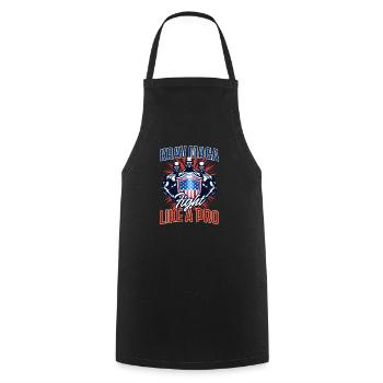 Krav Maga Fight Like Pro - Cooking Apron - black - Front - AI Model Male 185 dark (185cm)