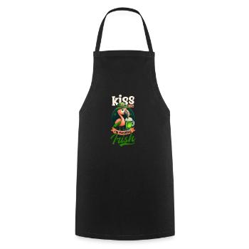 Flamant rose irlandais St Patricks baiser je suis floquage irlandais - Tablier de cuisine - noir - Devant - AI Model Male 185 dark (185cm)