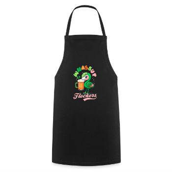 Irischer Flamingo St Patricks Whasup Flocker - Kochschürze - Schwarz - Vorne - AI Model Male 185 dark (185cm)