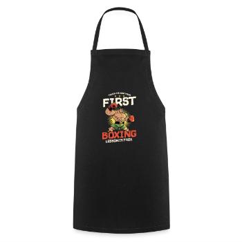 Boxing First Lesson Free - Cooking Apron - black - Front - AI Model Male 185 dark (185cm)