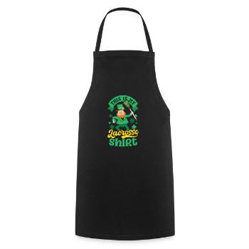 Crosse Saint-Patrick ma tenue de crosse porte-bonheur - Tablier de cuisine - noir - Devant - AI Model Male 185 dark (185cm)