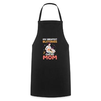 Mothers Day Greatest Blessing Calls Me Mom - Cooking Apron - black - Front - AI Model Male 185 dark (185cm)