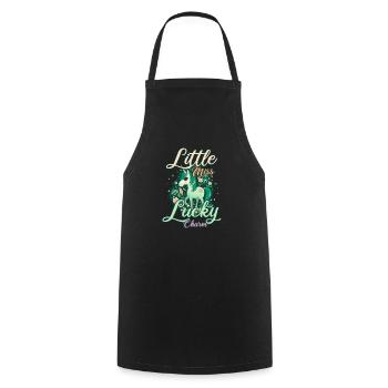 Irish Unicorn St Patricks Little Lucky - Cooking Apron - black - Front - AI Model Male 185 dark (185cm)