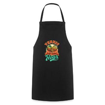 Tennis Player Tennis Hour - Cooking Apron - black - Front - AI Model Male 185 dark (185cm)